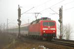 120 159 mit IC 119 durch Lonsee nach Ulm. (27,01,2012)