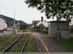 Bahn�bergang Eisenbahnstra�e mit den aufgezeichneten Stellen die ab dem 04.09.2010 neu hergerichtet werden m�ssen. (02:09:2010)