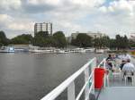Blick zur Anlegestelle Tegel, Sommer 2007 (von Bord der Havelqueen) ...