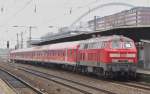 218 425 am 12.12.09 mit einem der letzten RE Z�ge mit 218ern von Trier