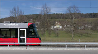 Mit Peter unterwegs durch Bern -     Ein Stadler Tramlink beim Schlsschen Gmligen.