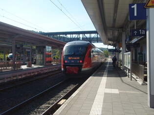 642 148 der Kurhessenbahn als RB 97 aus Brilon Wald in Marburg (Lahn).