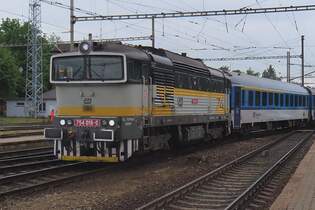 Am trben 28 Mai 2025 treft CD 754 018 mit ein Rychlyk aus Brno hl.n.