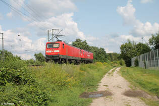 Nachschuss auf 112 141-7 und 112 131-9 in Nrnberg Hohe Marter auf dem Weg nach Treuchtlingen.