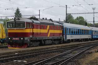 Ceske Drahy 754 043 treft mit der REychlyk aus Brno hl.n.