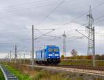 Am 26.10.2025 war die PRESS 285 102-4 auf der Neubaustrecke bei Karsdorf Richtung Leipzig unterwegs.