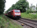 DB Cargo Lokomotive 189 079-7 mit Gterzug richtung Kaldenkirchen (D) bei Bahnbergang Auxiliatrixweg,Venlo, Niederlande 24-07-2025.