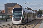 Tram 5108 beim Gleiswechsel an der Endhaltestelle Standard in Lttich.