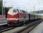 119 158 mit dem Strandexpress Binz-Berlin Schneweide,am 05.Juli 2025,hatte in Bergen/Rgen zwei Minuten Aufenthalt.