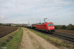 185 208-6 erreicht Treuchtlingen mit einem gemischten Gterzug i Richtung Sden.