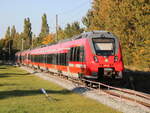 442 349 als S1(Rostock-Warnemnde)bei der Ausfahrt in Rostock-Lichtenhagen.03.10.2025