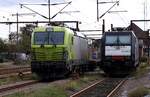 BRLL 185 408 + ATLU 193 406 in der Nordabstellung im Bhf Pattburg/DK 17.09.2025