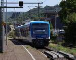 HunsrckBahn/VEN VT352 + 351 als RB37 von Emmelshausen Einfahrt Boppard Hbf 10.08.2025