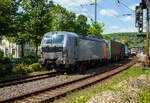 Die an die TX Logistik AG vermietete 193 921 (91 80 6193 921-4 D-NRAIL) der Northrail GmbH fhrt am 06 Mai 2025 mit einem KLV-Zug (Taschenwagenzug) durch den Bahnhof Kirchen/Sieg in Richtung