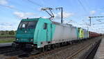 ArcelorMittal Eisenhttenstadt Transport GmbH, Eisenhttenstadt mit den geleasten Alpha Trains Loks  185 633-5  [NVR-Nummer: 91 80 6185 633-5 D-ATLU] +  185 603-8  [NVR-Nummer: 91 80 6185