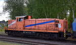 Anhaltische Brandenburgische Eisenbahn Gesellschaft mit der Dieselllok MaK G 1600 BB (NVR:  98 80 3291 972-8 D-ABEG ) am 08.05.25 Hhe Bahnhof Brandenburg Hbf.