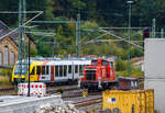 Die an die HERING Bahnbau GmbH (Burbach-Holzhausen) vermietete 364 869-8 (98 80 3364 869-8 D-BEG), eine V 60 - leichte Ausfhrung mit Funkfernsteuerung der BEG - Brohltal-Schmalspureisenbahn