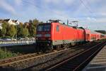 Am 23 September 2025 verlasst 114 006 mit ein RB nach Bebra Hnfeld.