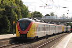 BR 1440 184 + 1440 343 der HLB als (RB 75 / RB 28712 Aschaffenburg Hbf -> Wiesbaden Hbf) bei der ausfahrt Mainz-Bischhofsheim.