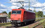 HSL Logistik GmbH, Hamburg [D] mit der geleasten BRLL Lok  145 093-1  [NVR-Nummer: 91 80 6145 093-1 D-BRLL] am 15.09.25 Hhe Bahnhof Magdeburg-Neustadt.