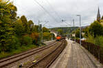 Die KSW 44 (92 80 1271 004-4 D-KSW) eine MaK G 1000 BB fhrt am 18 September 2025, mit der erste Fuhre Coilzug der KSW (Wagen der Gattung Shimmns), durch Bahnhof Kirchen/Sieg in Richtung