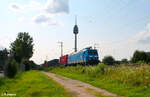 185 062-4 alias 482 032-0 zieht mit einem Containerzug durch Nrnberg Hohe Marter.