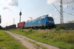 185 062-4 alias 482 032-0 zieht mit einem Containerzug durch Nrnberg Hohe Marter.