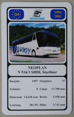 (280'414) - Quartett-Spielkarte mit NEOPLAN N 516/3 SHDL Starliner von 1997 am 14.