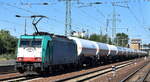 Crossrail Benelux N.V., Antwerpen-Borgerhout [B]  mit der geleasten belgischen ATLU Lok  E 186 211  [NVR-Nummer: 91 88 7186 211-9 B-ATLU] und einem Ganzzug Druckgaskesselwagen (fr Propangas) am