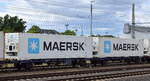 Flachwageneinheit zum Transport von Containern oder WEchselbehltern vom Einsteller ERMEWA SA mit deutscher Registrierung mit der Nr.