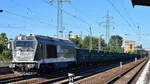Starkenberger Gterlogistik GmbH, Starkenberg [D] mit ihrer recht neuen Voith Maxima 40CC  264 011-8  [NVR:  92 80 1 264 011-8 D-STARK ] und einem firmeneigenen Ganzzug Drehgestell-Hochbordwagen