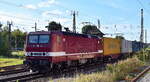 DeltaRail GmbH, Frankfurt (Oder) mit ihrer  243 145-0  (NVR:  91 80 6143 145-1 D-DELTA ) und einem Containerzug Richtung Europabrcke (Polen) am 26.08.25 Hhe Bahnhof Frankfurt/Oder.