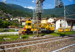 Das Oberleitungsinstandhaltungs-Fahrzeug/Veicolo di manutenzione  per linee alta velocit, ein SVI AVP 300 Gemini-01, IT-RFI 151 553-9, der RFI - Rete Ferroviaria Italiana, Direzione Territoriale