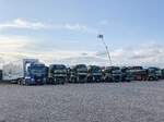 MAN, Volvo und Scania Sattelzugmaschinen in Vojens.