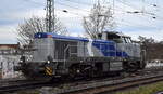 Willke Logistics GmbH, Ludwigslust [D] mit der geleasten Nexrail vossloh DE 12 Diesellok [NVR-Nummer: 92 80 4125 005-3 D-NXRL] am 03.12.25 Hhe Bahnhof Magdeburg Neustadt.