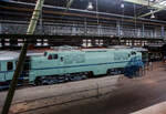 Die Elektrolokomotive NS 1201 der NS-Baureihe 1200 am 24 Juni 2025 im Het Spoorwegmuseum (bis 2005 NSM - Nederlands Spoorwegmuseum / Niederlndischen Eisenbahnmuseum) in Utrecht im ehemaligen