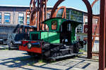 Die Oersik NS 103 Diesel-Rangierlokomotive (ehemals Benzin-Rangierlokomotive) der NS-Serie (Baureihe) 100 am 29 April 2025 im Het Spoorwegmuseum (bis 2005 NSM - Nederlands Spoorwegmuseum /