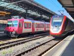Infolge Bauarbeiten verkehren zwei zusammengekuppelte Domino RBDe 560 sozusagen als S 40  Shuttle  zwischen Lausanne und Palzieux.