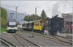 Die BFD HG 3/4 N 3 der Blonay - Chamby Bahn ist wieder in Blonay angekommen.