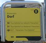 (274'143) - STI-Haltestellenschild - Blumenstein, Dorf - am 23.