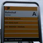 (276'442) - +P-Haltestellenschild - Sarnen, Bahnhof - am 7.