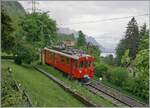 Bei Km 8.2 ist der RhB Bernina Bahn ABe 4/4 I N 35 unterwegs von Blonay nach Chamby.