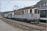 Les chemin de fer disparus - Die verschwundenen Bahnen (LLB 1915- 1967)    Der Leuk Leukerbad Bahn (LLB) Triebwagen mit der Anschrift ABFe 2/4 N 10 der Blonay Chamby Bahn steht mit seinem