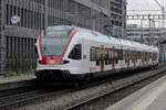 Am grauen 22 Mrz 2017 treft SBB 523 007 in Muttenz ein.