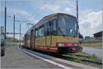 Der Be 4/8 N� 3 (94800 450 003-9 D-TVYS) aus Orbe in Chavornay angekommene wendet hier und wartet auf die baldige R�ckfahrt nach Orbe.