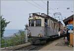 Les chemin de fer disparus - Die verschwundenen Bahnen (LLB 1915- 1967)   Der Leuk Leukerbad Bahn Triebwagen mit der Anschrift ABDeh 2/4 N 10 hat mit seinem Museumszug N 1009 von Blonay