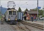 Les chemin de fer disparus - Die verschwundenen Bahnen (LLB 1915- 1967)     Der Leuk Leukerbad Bahn (LLB) Triebwagen mit der Anschrift ABFe 2/4 N 10 der Blonay Chamby Bahn hat mit seinem