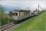 Les chemins de fer disparus - Die verschwundenen Bahnen (LLB 1915 - 1967) Der Leuk Leukerbad Bahn (LLB) Triebwagen mit der Anschrift ABFe 2/4 N 10 der Blonay Chamby Bahn ist mit passenden Wagen
