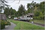 Les chemins de fer disparus - Die verschwundenen Bahnen (LLB 1915 - 1967) Der Leuk Leukerbad Bahn (LLB) Triebwagen mit der Anschrift ABFe 2/4 N 10 der Blonay Chamby Bahn ist mit passenden Wagen