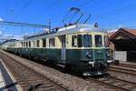 Triebwagen EBT 201 schiebt ein Extrazug aus Burgdorf aus nach Konolfingen am 17 Mai 2025 whrend das Spektakel  150 Jahre Emmentalbahn .